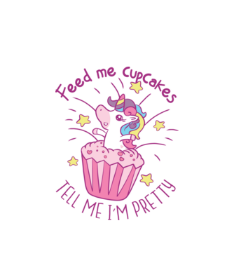 Unicorn Muffin model alb pe tricou