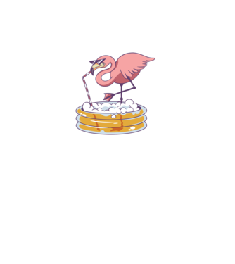 Flamingo cu bere model alb pe tricou