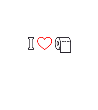 I love hârtie igienică model alb pe tricou