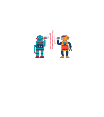 Walkie Talkie Robot model alb pe tricou
