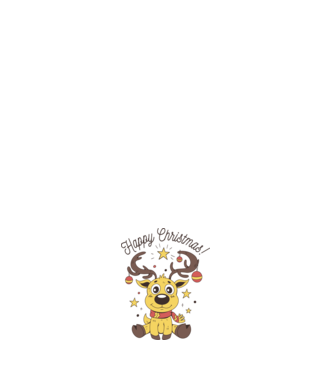 Happy Christmas Reindeer Alb model negru pe tricou