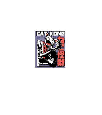 Cat Kong model alb pe tricou