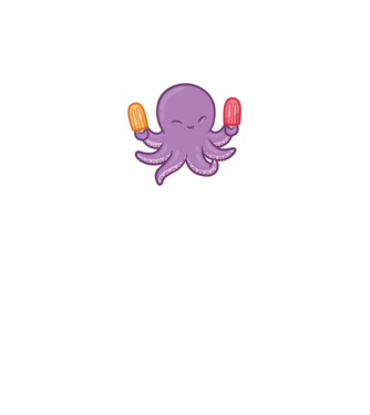 Înghețată Caracatiță Octopus model negru pe tricou