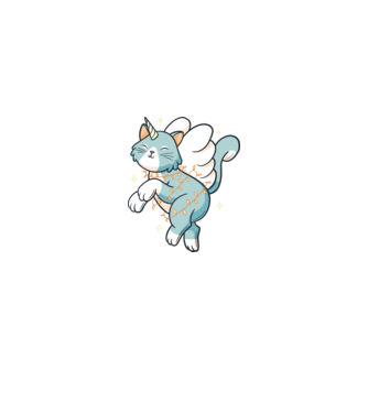 Pisică Unicorn model alb pe tricou