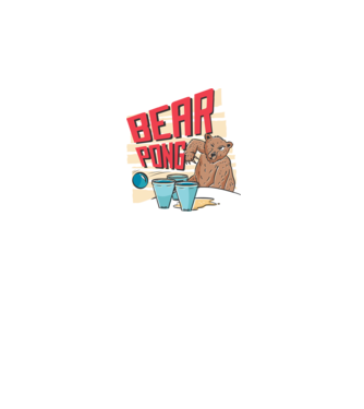 Bear Pong model negru pe tricou