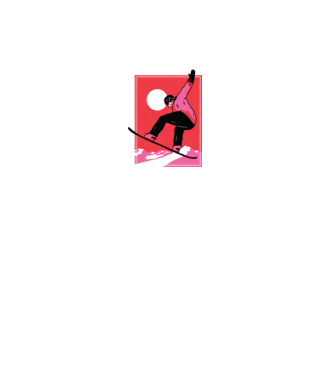 Snowboard poster model negru pe tricou