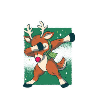 Rudolph DAB model alb pe tricou
