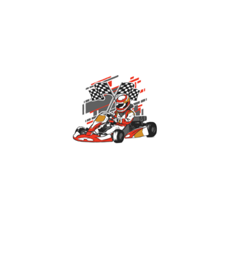 Gokart model negru pe tricou