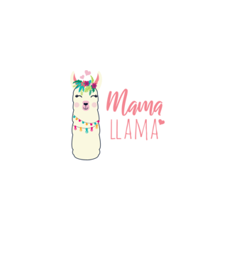 Mama Llama model negru pe tricou