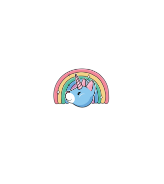 Pisică Unicorn model negru pe tricou