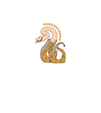 Bananaconda model alb pe tricou