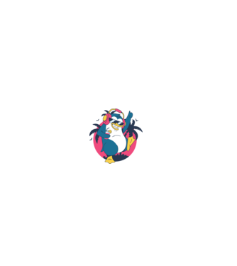 Pinguin de Petrecere model gri pe tricou