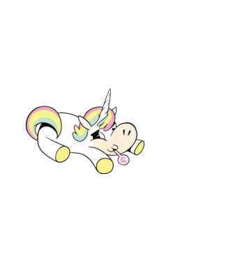 Unicorn bolnav model albastru deschis pe tricou