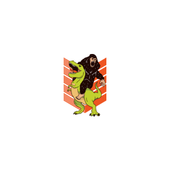Dinozaur Yeti model alb pe tricou