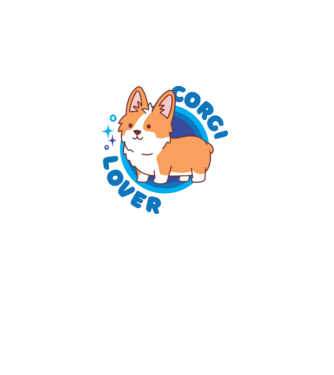 Corgi Lover model alb pe tricou