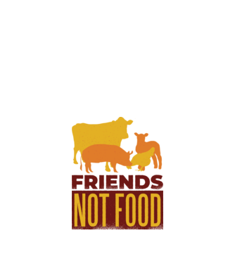 Friends not Food Vegán model nisipiu pe tricou