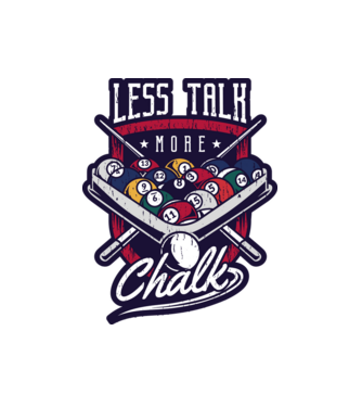 Less Talk More Chalk Billiard model alb pe tricou