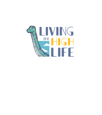 Living the High Life Dinosaur model turcoaz pe tricou