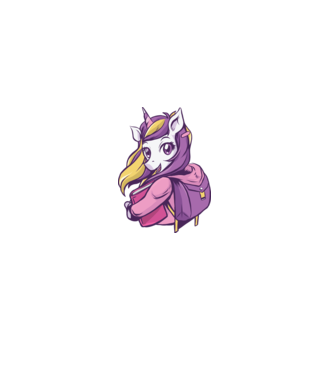 Școlăriță Unicorn model alb pe tricou