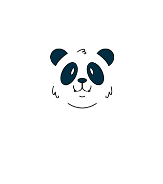 Cap de panda model gri pe tricou