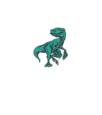 Dinozaur Raptor model alb pe tricou
