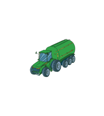 Tractor de recoltare model gri pe tricou