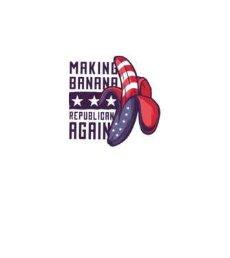 Make Banana Republican Again model alb pe tricou