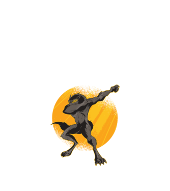 Vârcolac DAB model negru pe tricou