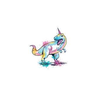Unicornsaurus - Dinozaur Unicorn model alb pe tricou