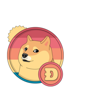 Doge Coin model negru pe tricou