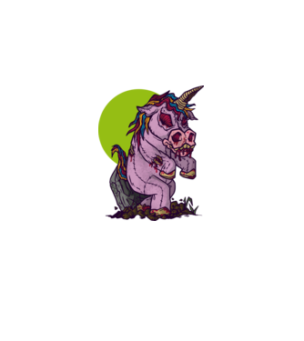 Zombie unicorn model  pe tricou