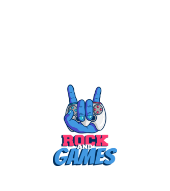 Rock And Games model negru pe tricou