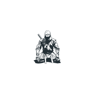 Ninja model gri pe tricou