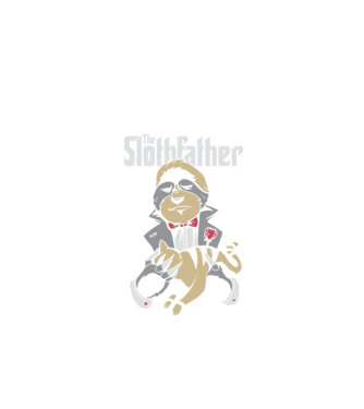 Slothfather - Naș Leneș model negru pe tricou