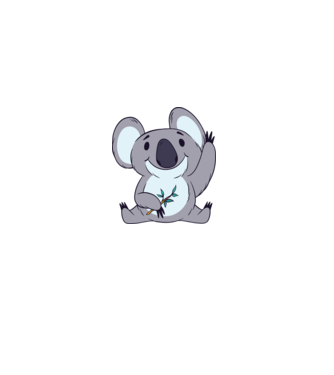 Koala drăguț model alb pe tricou