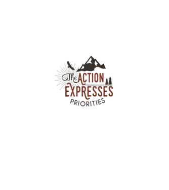The action expresses priorities model alb pe tricou