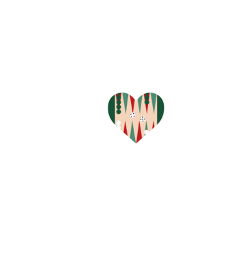Love Backgammon model negru pe tricou