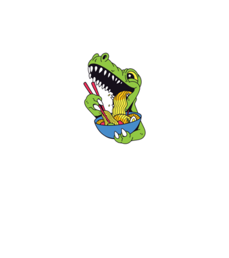 T-rex Ramen model bordo pe tricou