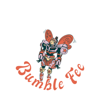 Bumble Fee - Zâna Robot model alb pe tricou