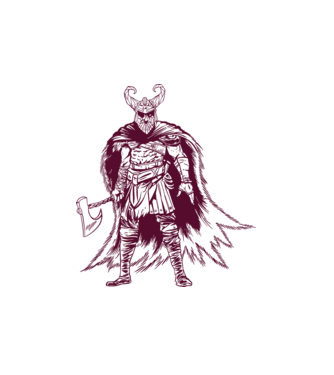 Războinic Odin Viking model alb pe tricou