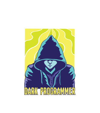 Dark Programmer model alb pe tricou