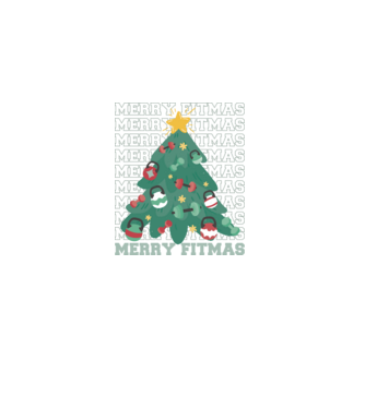 Merry Fitmas Fitmas Pom de Crăciun Fitness model negru pe tricou
