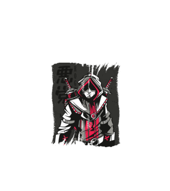 Războinic Anime model alb pe tricou