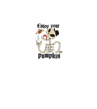 Enjoy your pumpkin Skeleton model roz pe tricou
