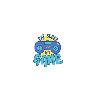 Eat Sleep and Game model alb/roșu pe tricou
