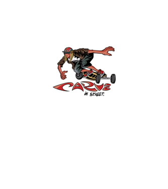 Carveboard Longboard model alb pe tricou