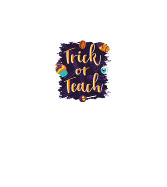 Trick or Teach Halloween pentru profesori model gri pe tricou