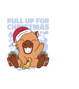 Pull up for christmas Capybara model alb pe tricou