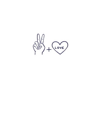 Peace + Love model alb pe tricou