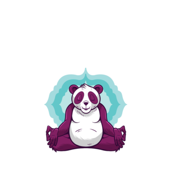 Panda Meditație model alb pe tricou